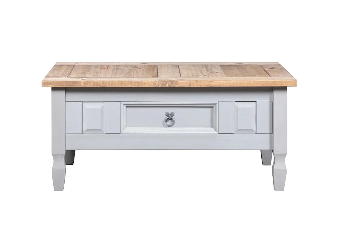 Table basse Pin mexicain Gamme Corona Gris 100x55x45 cm