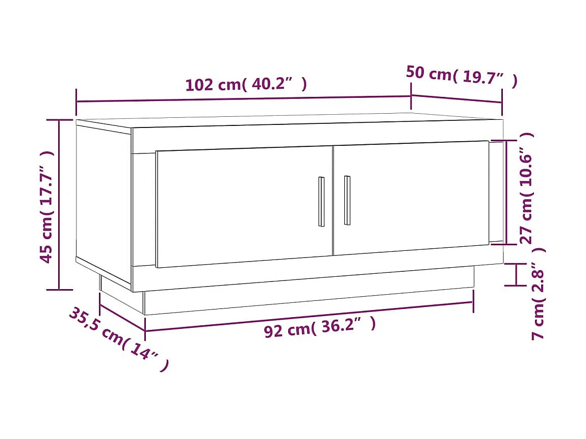 Tavolino Gold Bianco 102x50x45 cm MDF