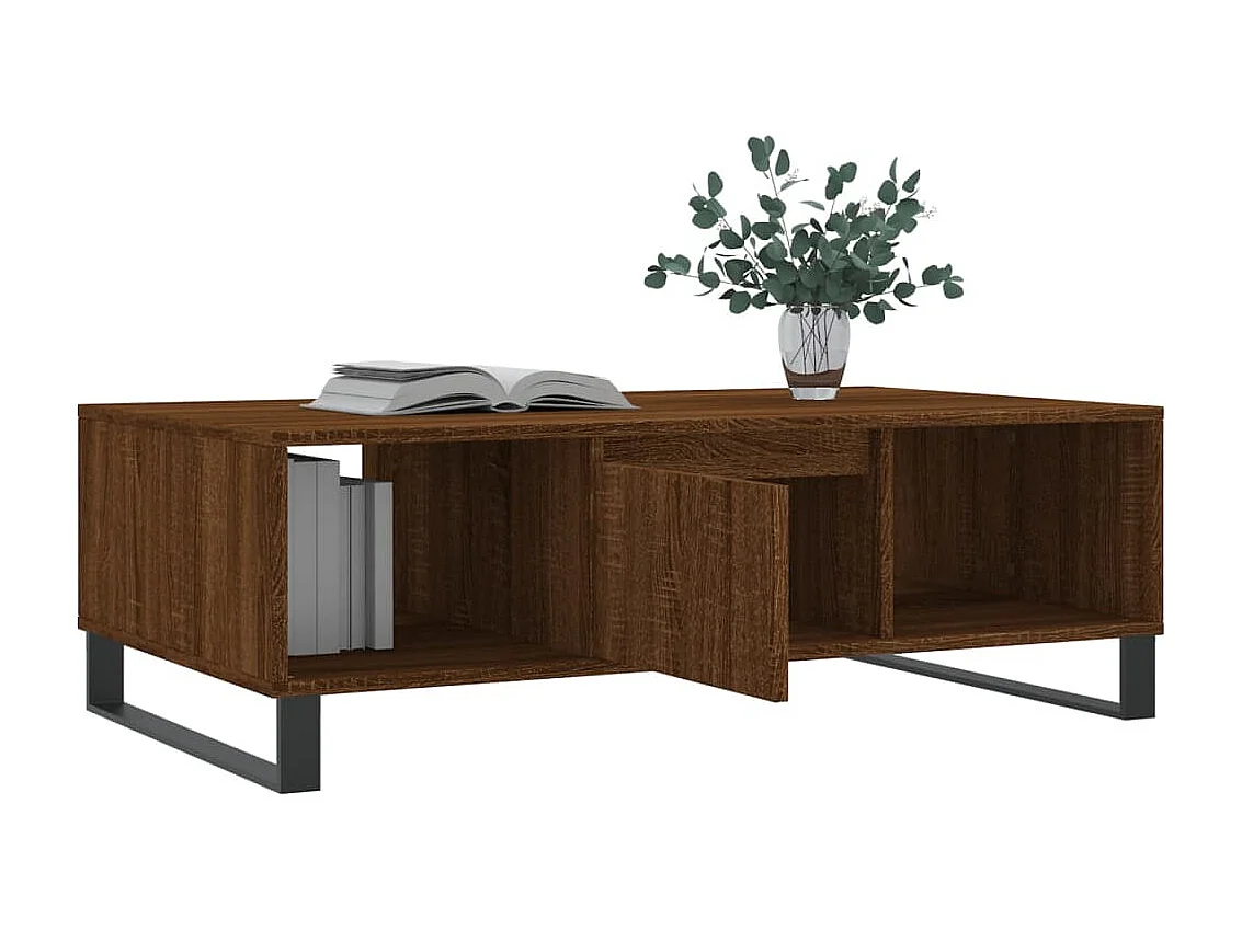 Table basse chêne marron 104x60x35 cm bois d'ingénierie