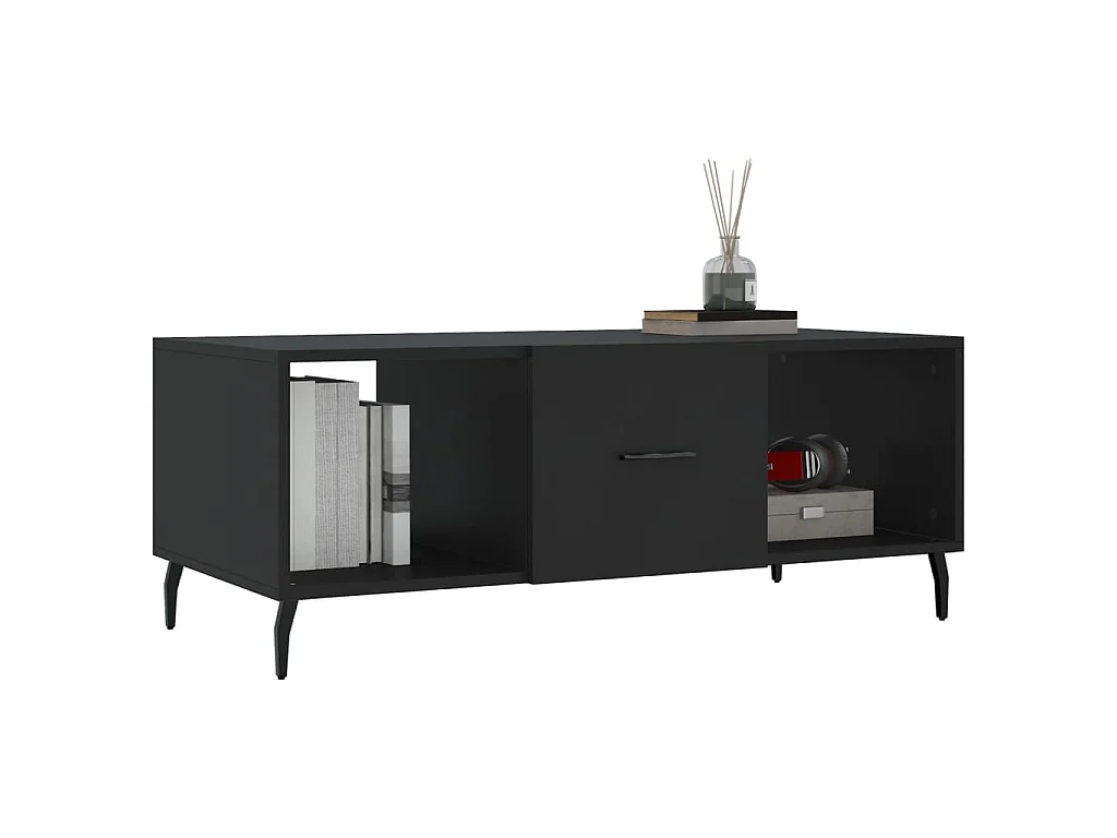 Tavolino Gold nero 102x50x40 cm in MDF