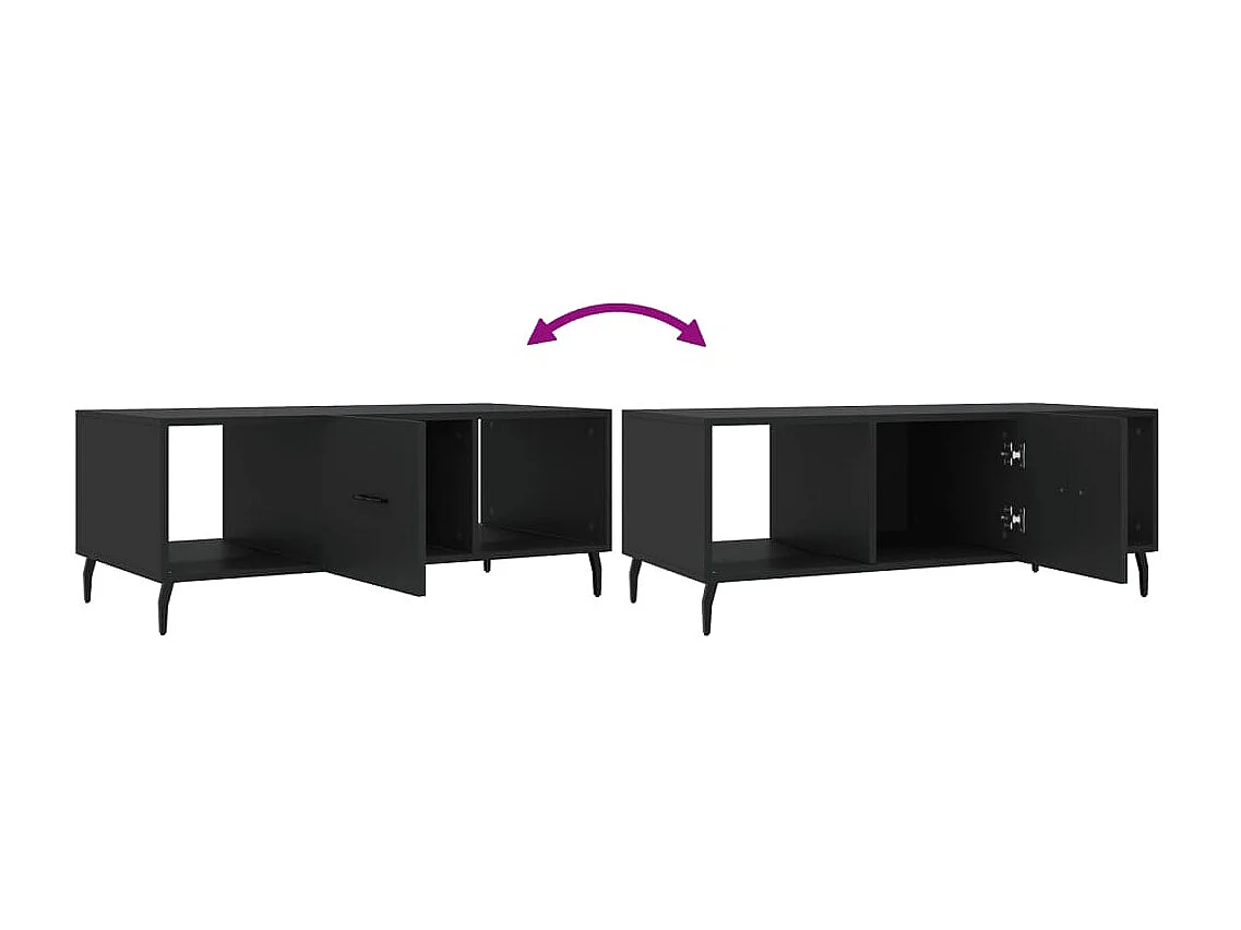 Tavolino Gold nero 102x50x40 cm in MDF