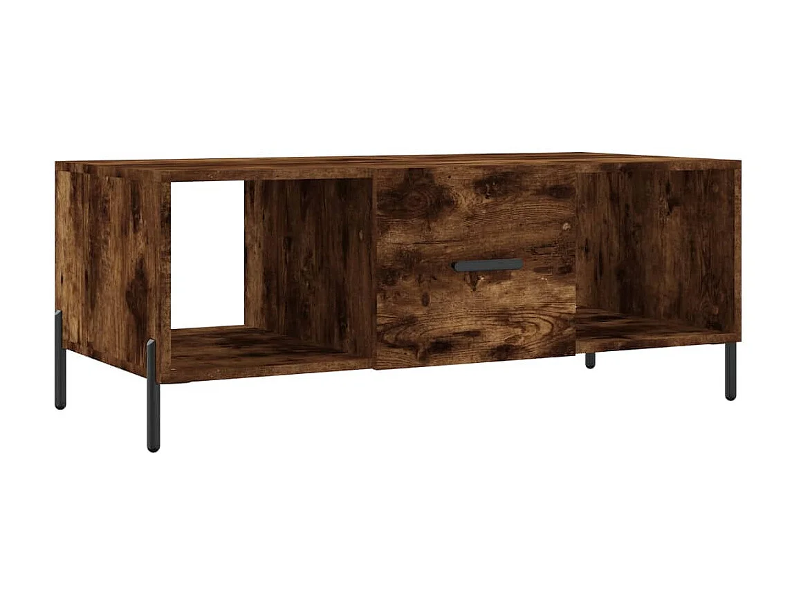 Table basse chêne fumé 102x50x40 cm bois d'ingénierie