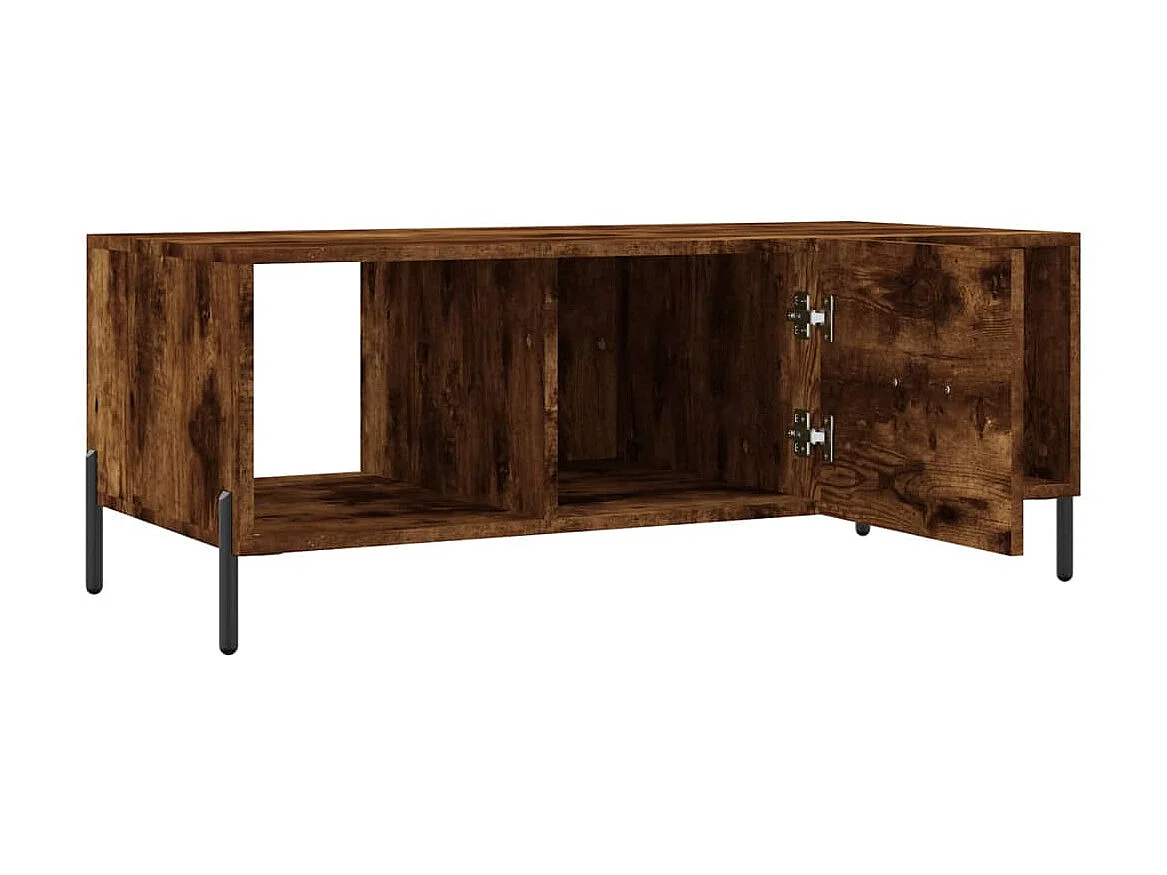 Table basse chêne fumé 102x50x40 cm bois d'ingénierie