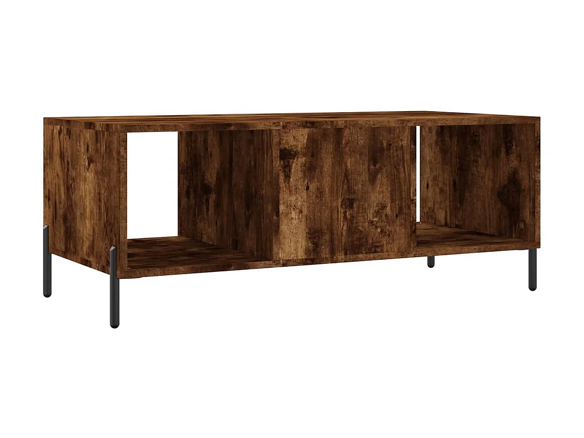 Table basse chêne fumé 102x50x40 cm bois d'ingénierie