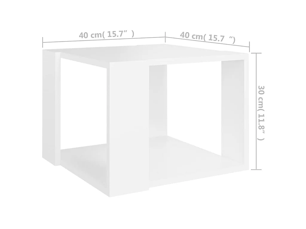 Mesa de centro Gold Blanco 40x40x30 cm Madera contrachapada