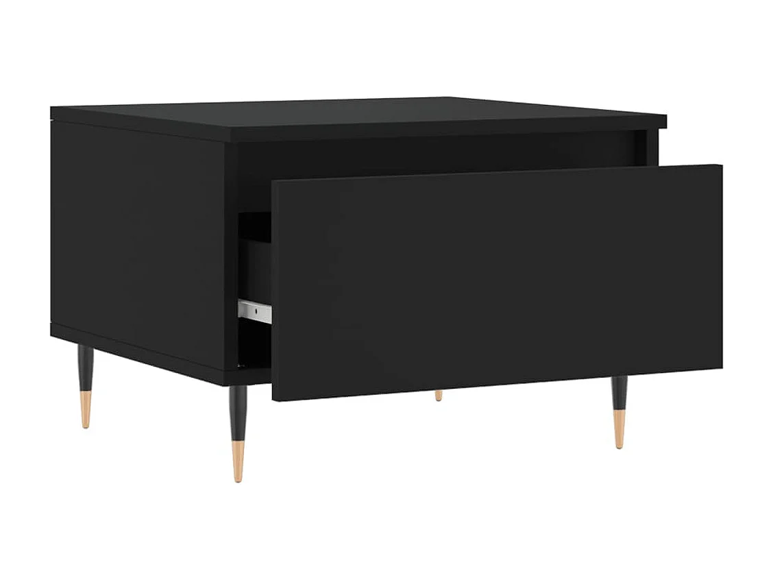 Tavolini Gold 2 pezzi neri 50x46x35 cm in MDF