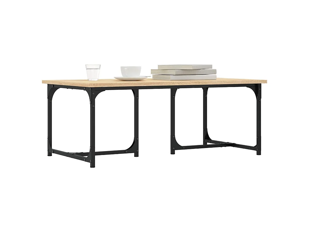 Gold Couchtisch Sonoma-Eiche 90x50x35 cm Holzwerkstoff