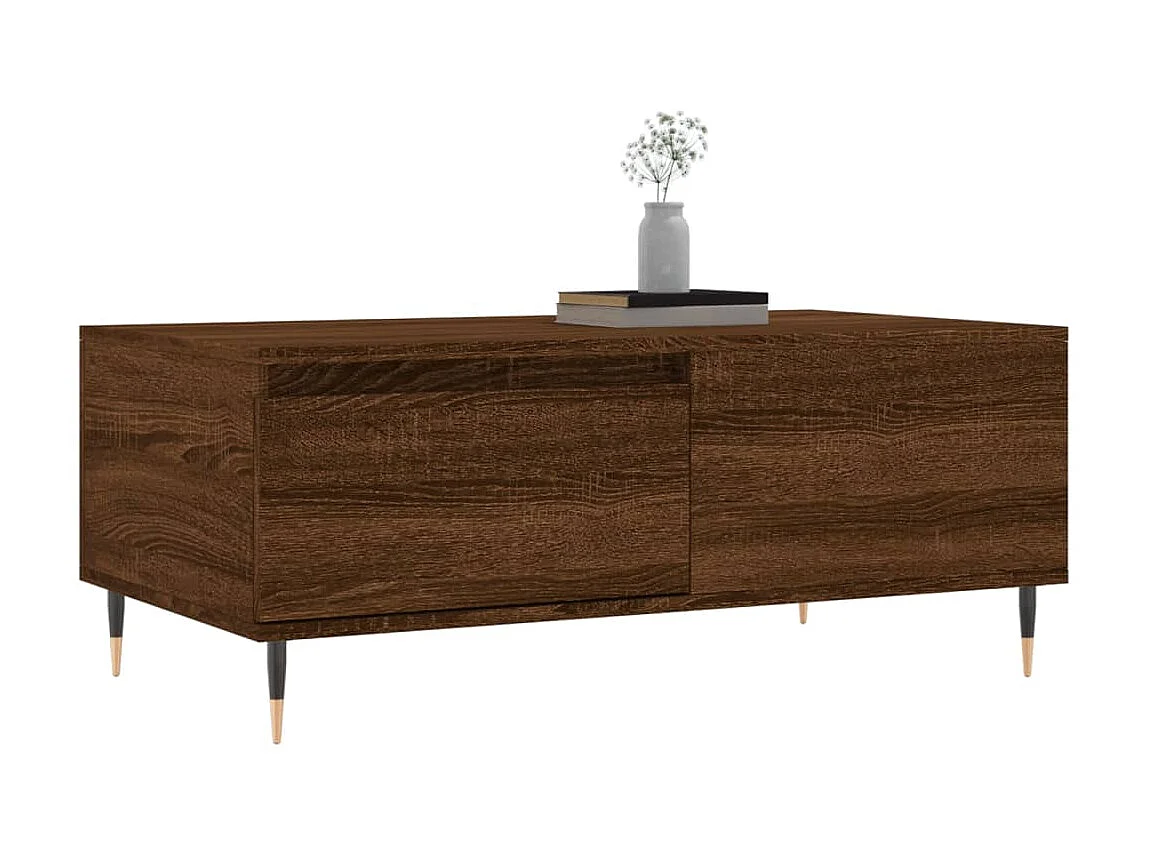 Gold Salontafel Bruin eiken 90x50x36,5 cm Bewerkt hout