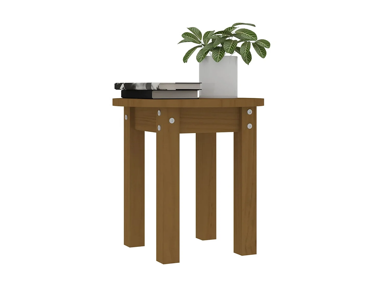 Table basse Marron miel Ø 35x35 cm Bois massif de pin