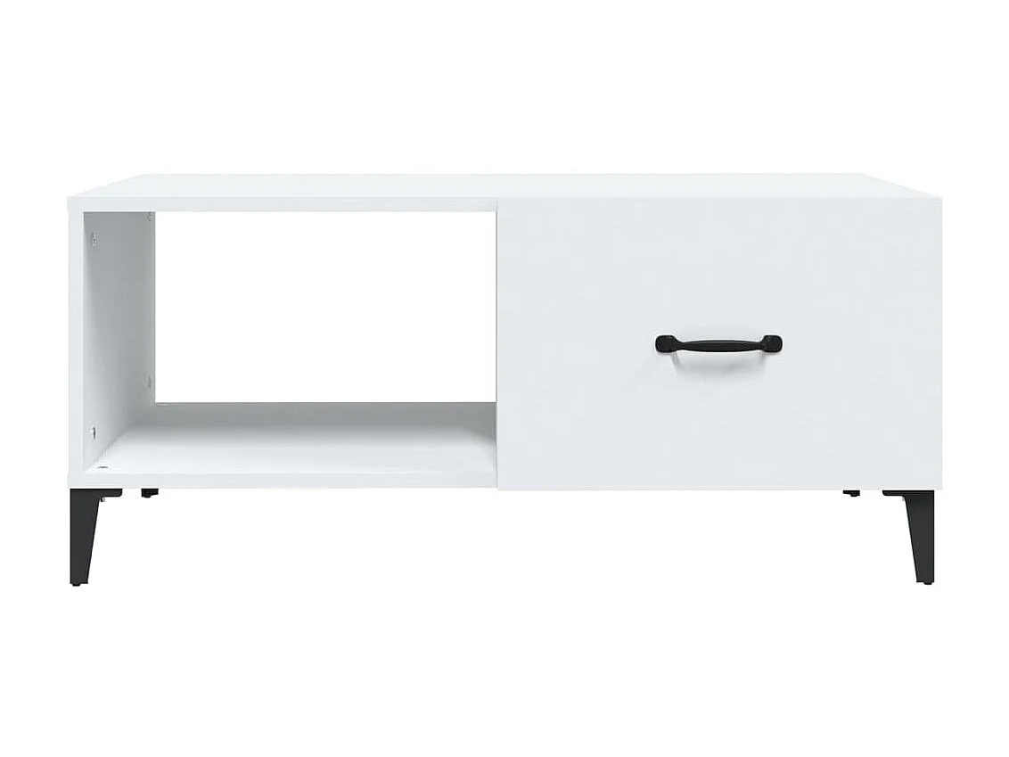 Mesa de centro dourada branca 90x50x40 cm madeira projetada