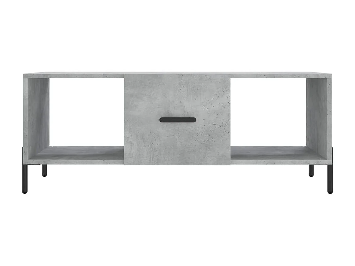 Mesa de centro cinza concreto dourado 102x50x40 cm madeira projetada