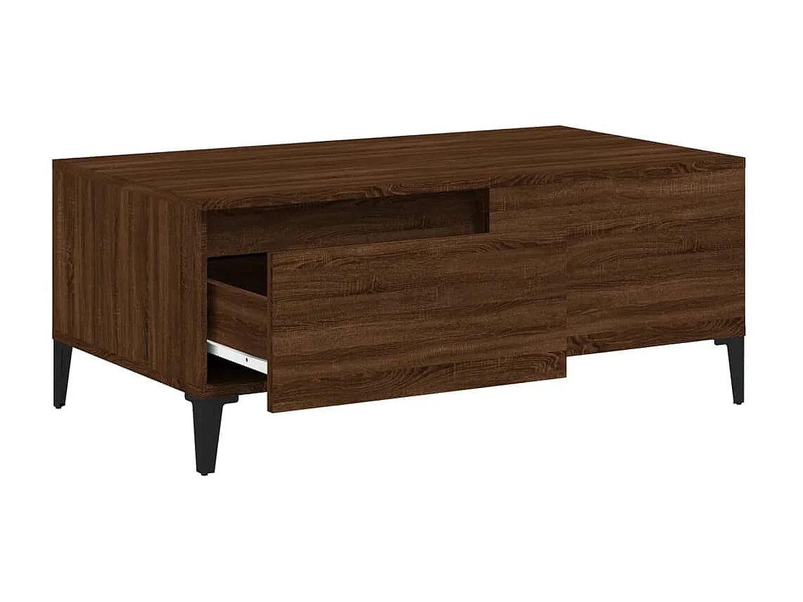 Mesa de centro Gold Roble marrón 90x50x36,5 cm Madera contrachapada