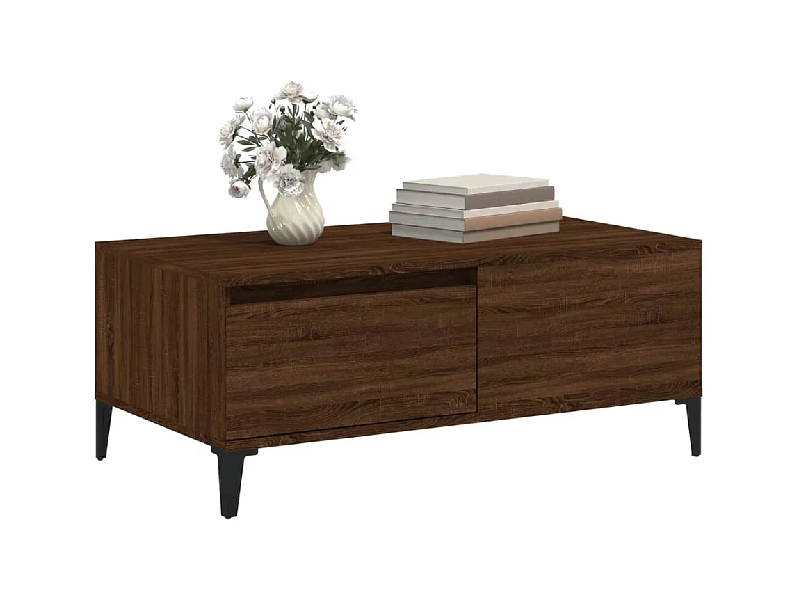 Gold Salontafel Bruin eiken 90x50x36,5 cm Bewerkt hout