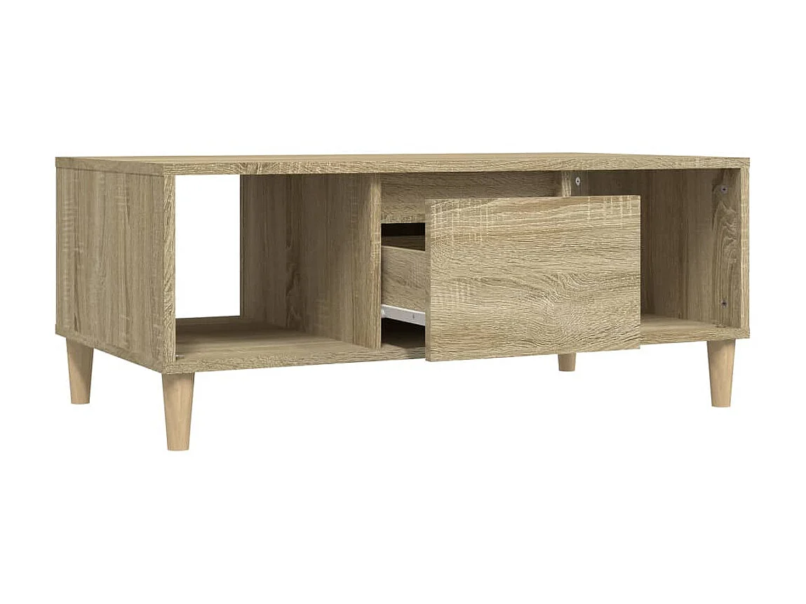 Mesa de centro dourada carvalho Sonoma 90x50x36,5 cm Madeira trabalhada