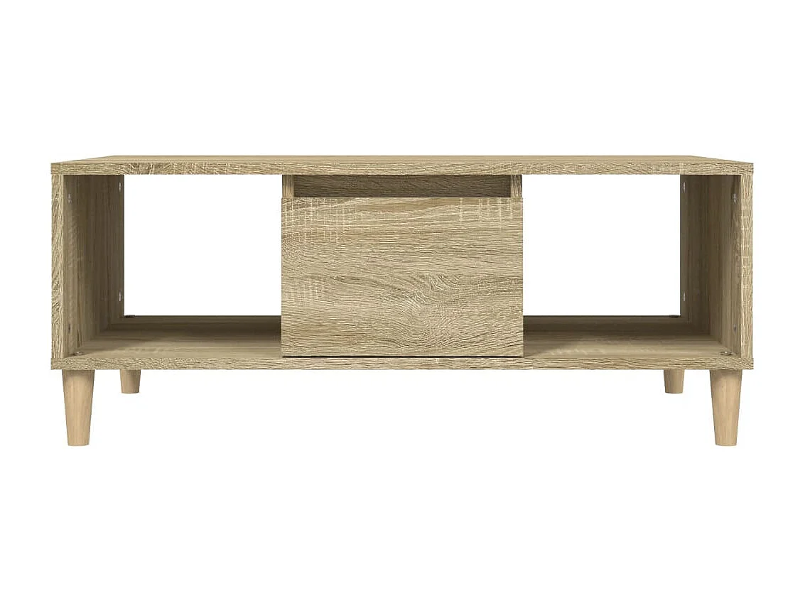 Mesa de centro dourada carvalho Sonoma 90x50x36,5 cm Madeira trabalhada