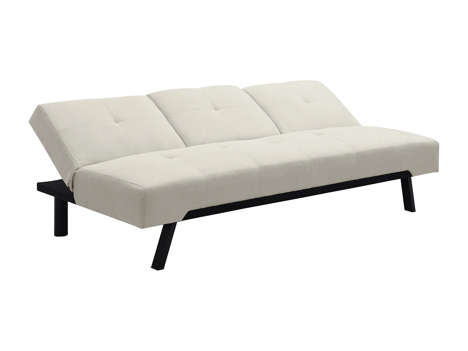 Bäddsoffa med klicklack-funktion i beige tyg med fällbart mittparti PRAGUE II