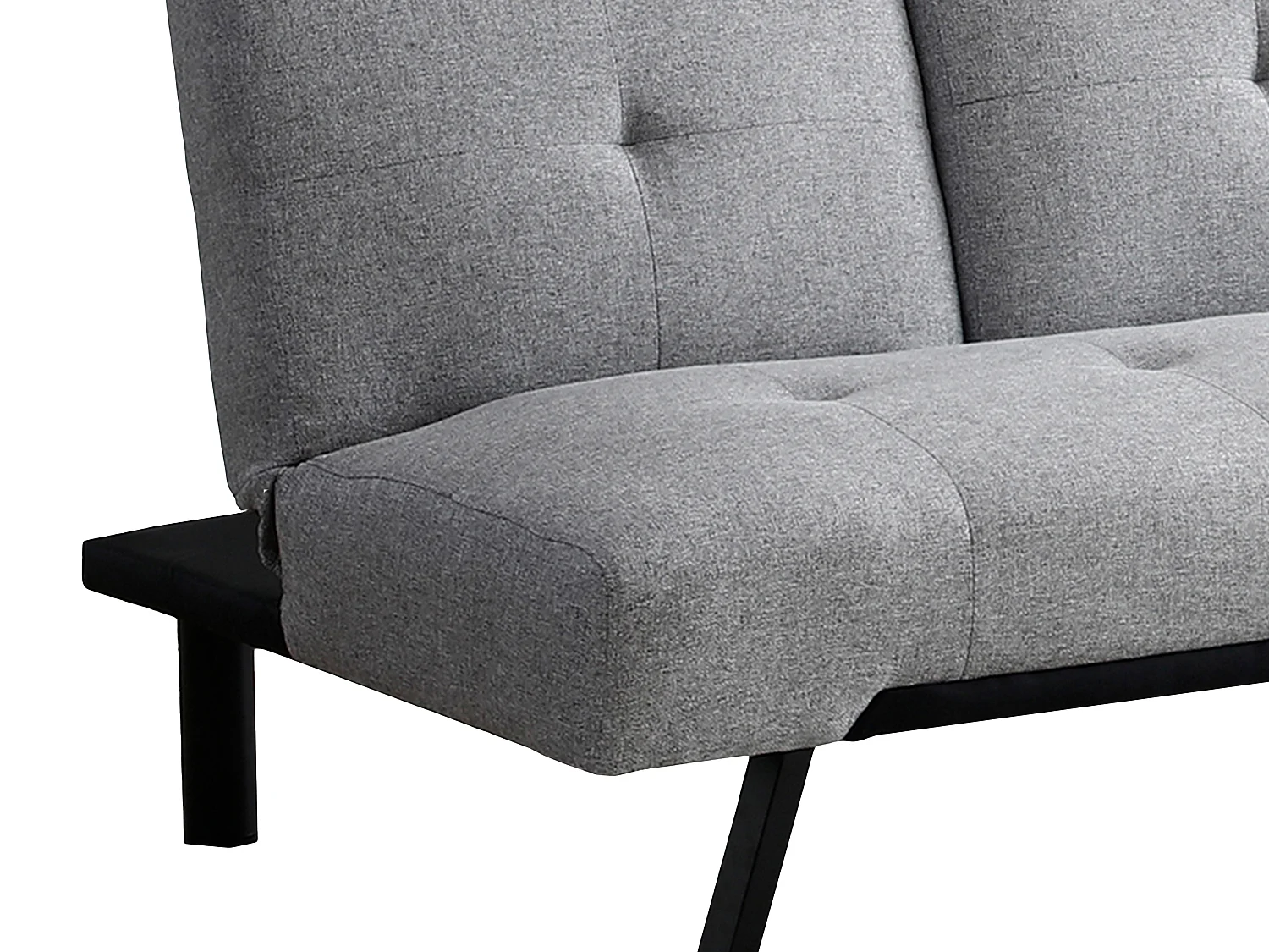 Bäddsoffa clic-clac tyg med fällbart ryggstöd grå PRAGUE II