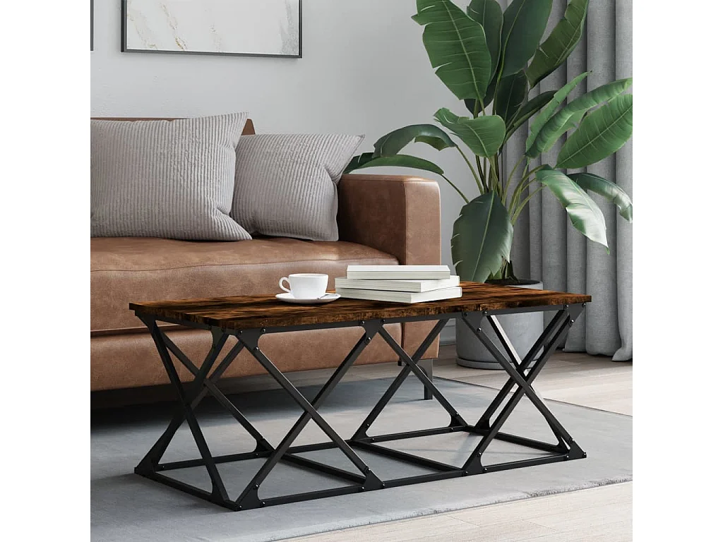 Goud Gerookt eiken salontafel 100x49x40 cm samengesteld hout