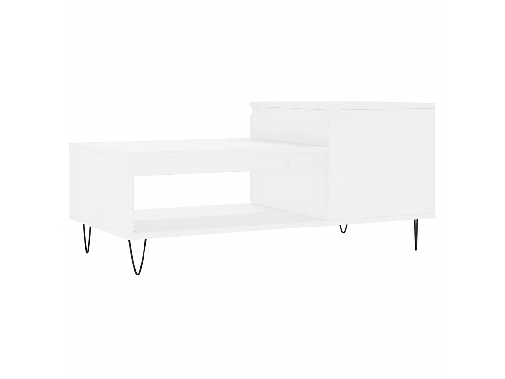 Tavolino Gold Bianco 100x50x45 cm MDF