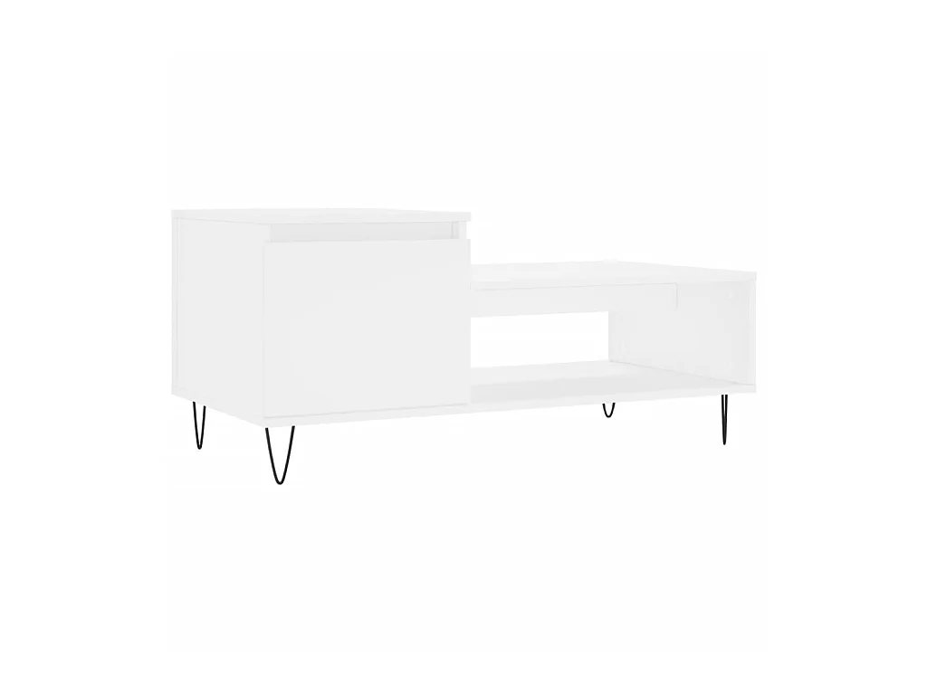 Table basse Blanc 100x50x45 cm Bois d'ingénierie
