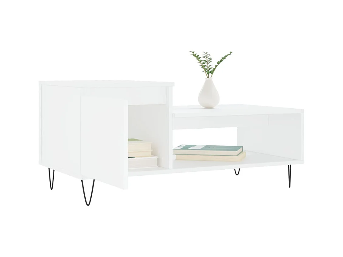 Table basse Blanc 100x50x45 cm Bois d'ingénierie