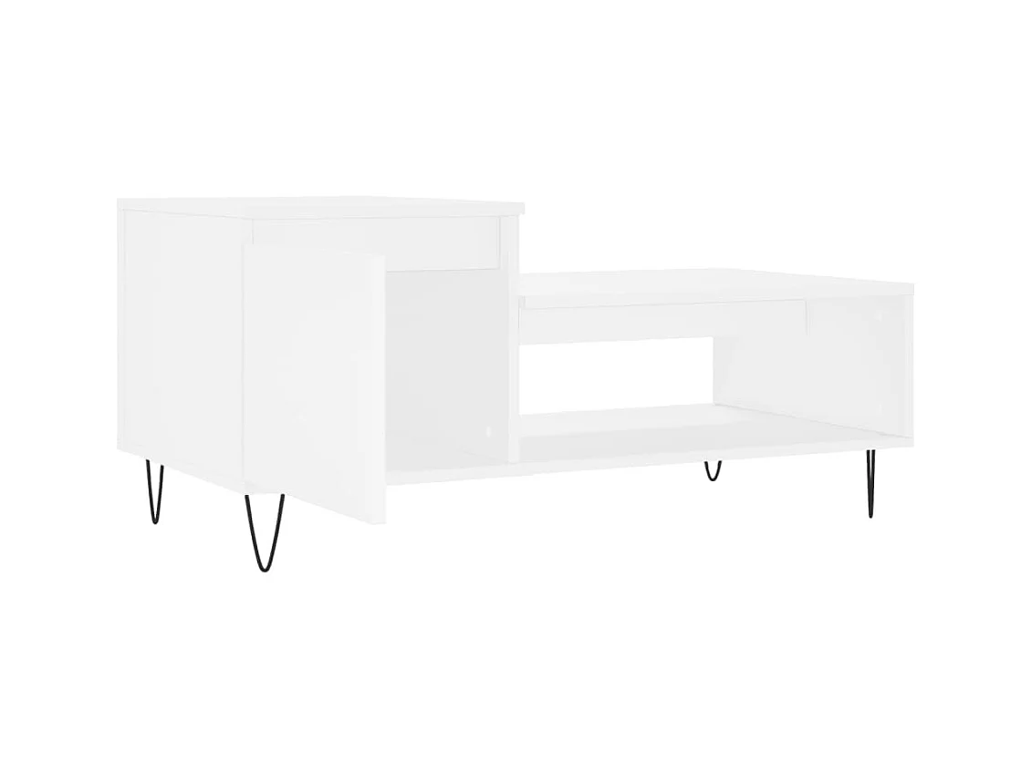 Table basse Blanc 100x50x45 cm Bois d'ingénierie
