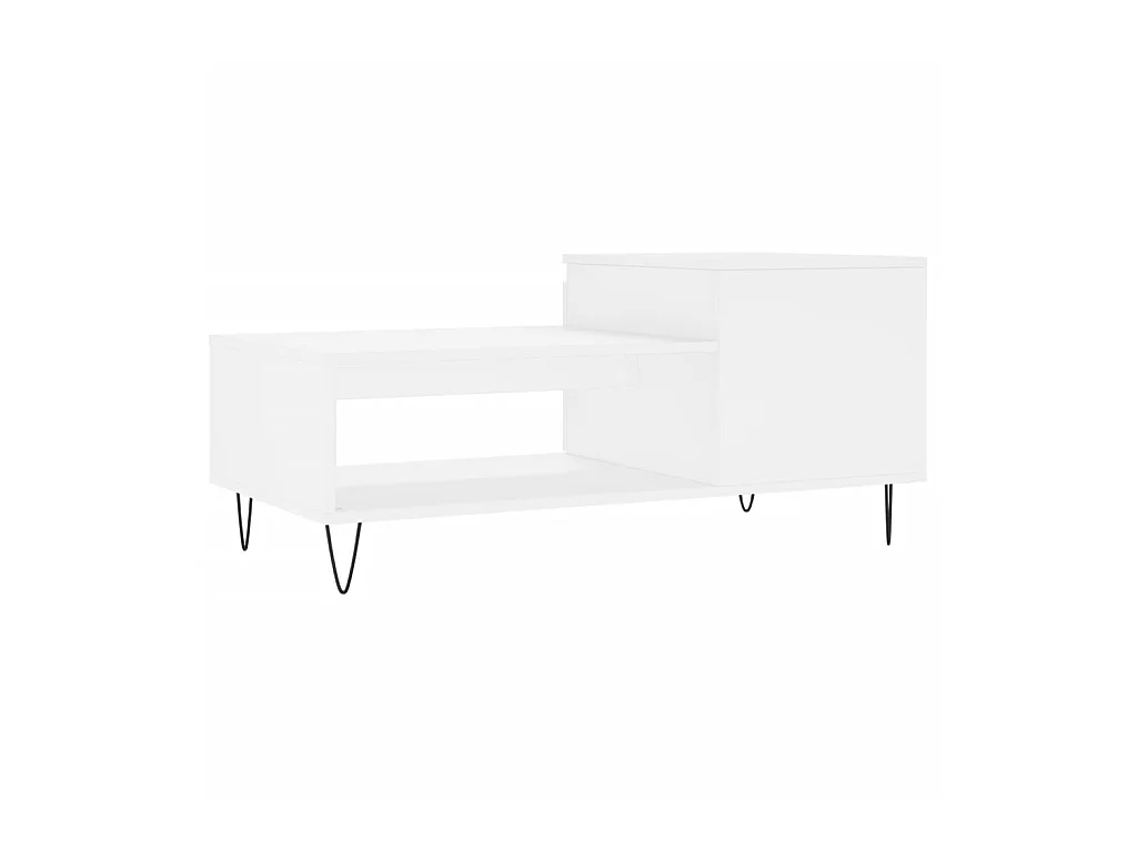 Table basse Blanc 100x50x45 cm Bois d'ingénierie