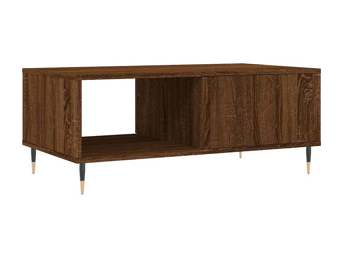 Mesa de centro dourada Carvalho castanho 90x50x36,5 cm Madeira artificial