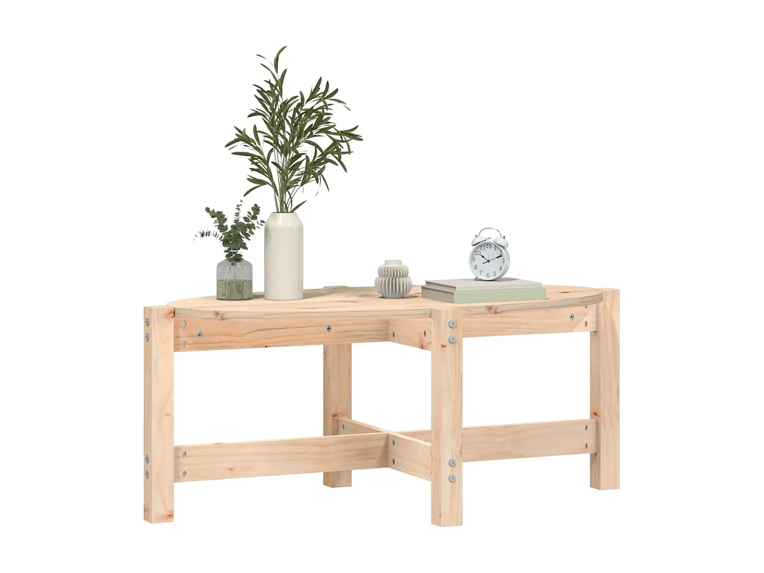 Mesa de centro Gold 87x48x35 cm Madera maciza de pino