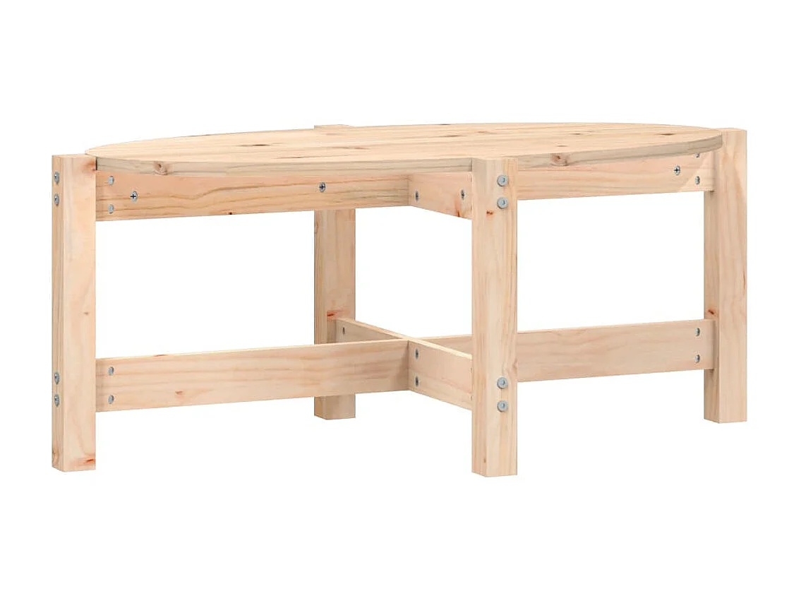 Mesa de centro dourada 87x48x35 cm Madeira maciça de pinho