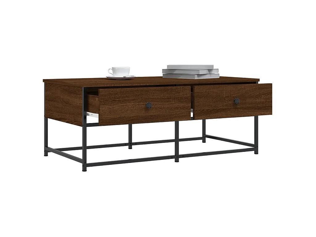 Mesa de centro roble Gold Brown 100x51x40 cm madera contrachapada