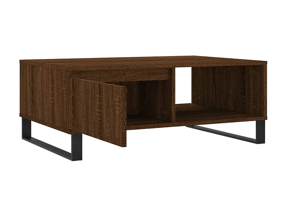 Table basse chêne marron 90x60x35 cm bois d'ingénierie