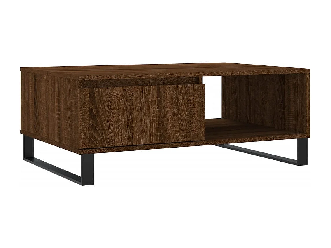 Table basse chêne marron 90x60x35 cm bois d'ingénierie