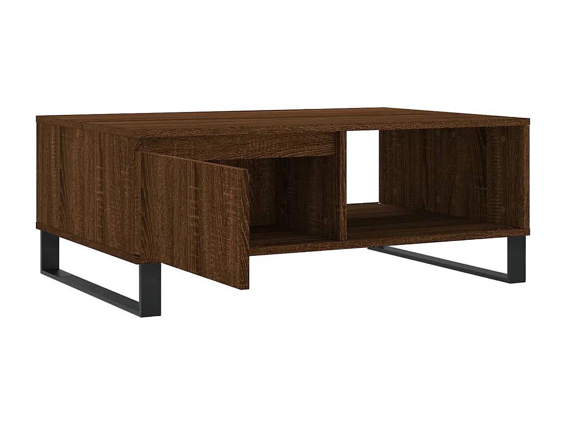 Table basse chêne marron 90x60x35 cm bois d'ingénierie