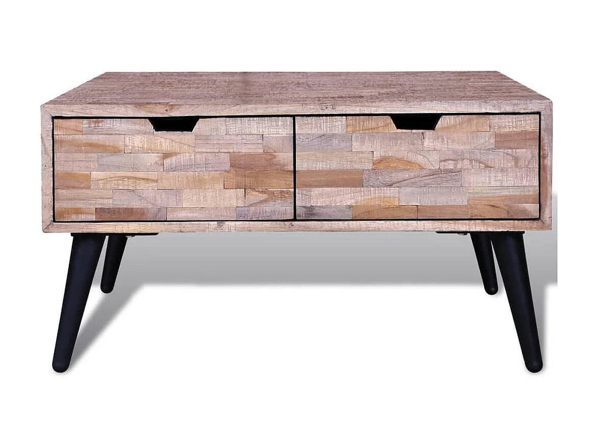 Table basse avec 4 tiroirs Bois de teck recyclé