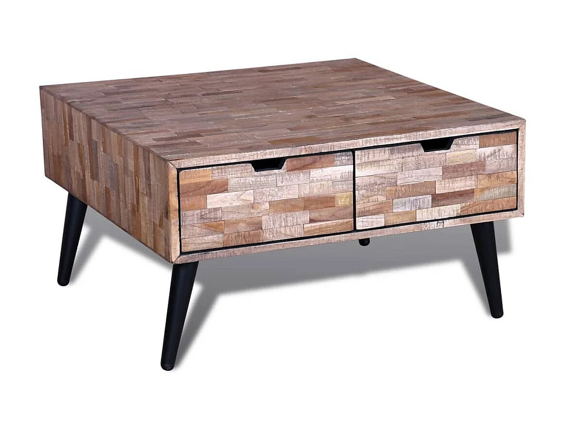 Mesa de centro Gold con 4 cajones Madera de teca reciclada