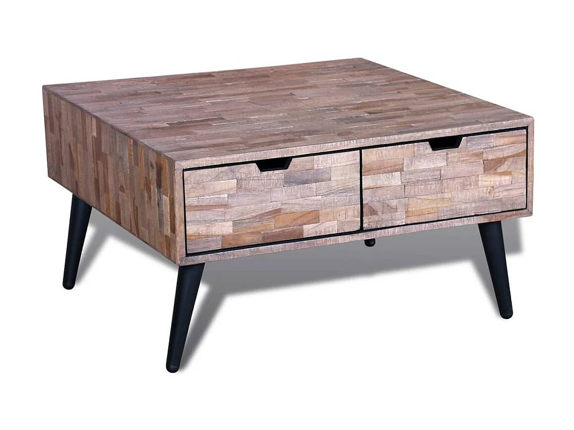 Mesa de centro Gold con 4 cajones Madera de teca reciclada