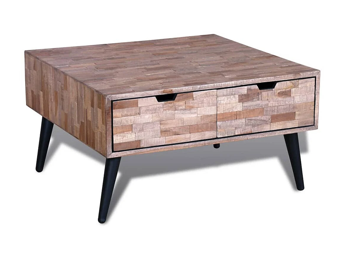 Mesa de centro Gold con 4 cajones Madera de teca reciclada