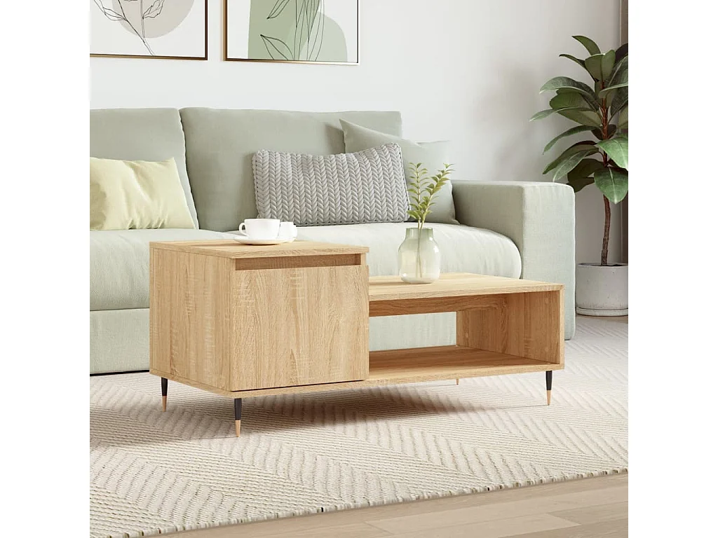 Gold Salontafel Sonoma eiken 100x50x45 cm Bewerkt hout