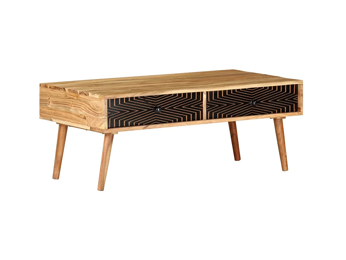 Tavolino Gold 100x50x39 cm Legno massello di acacia