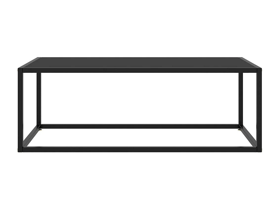 Mesa de centro dourada preta com vidro preto 100x50x35 cm