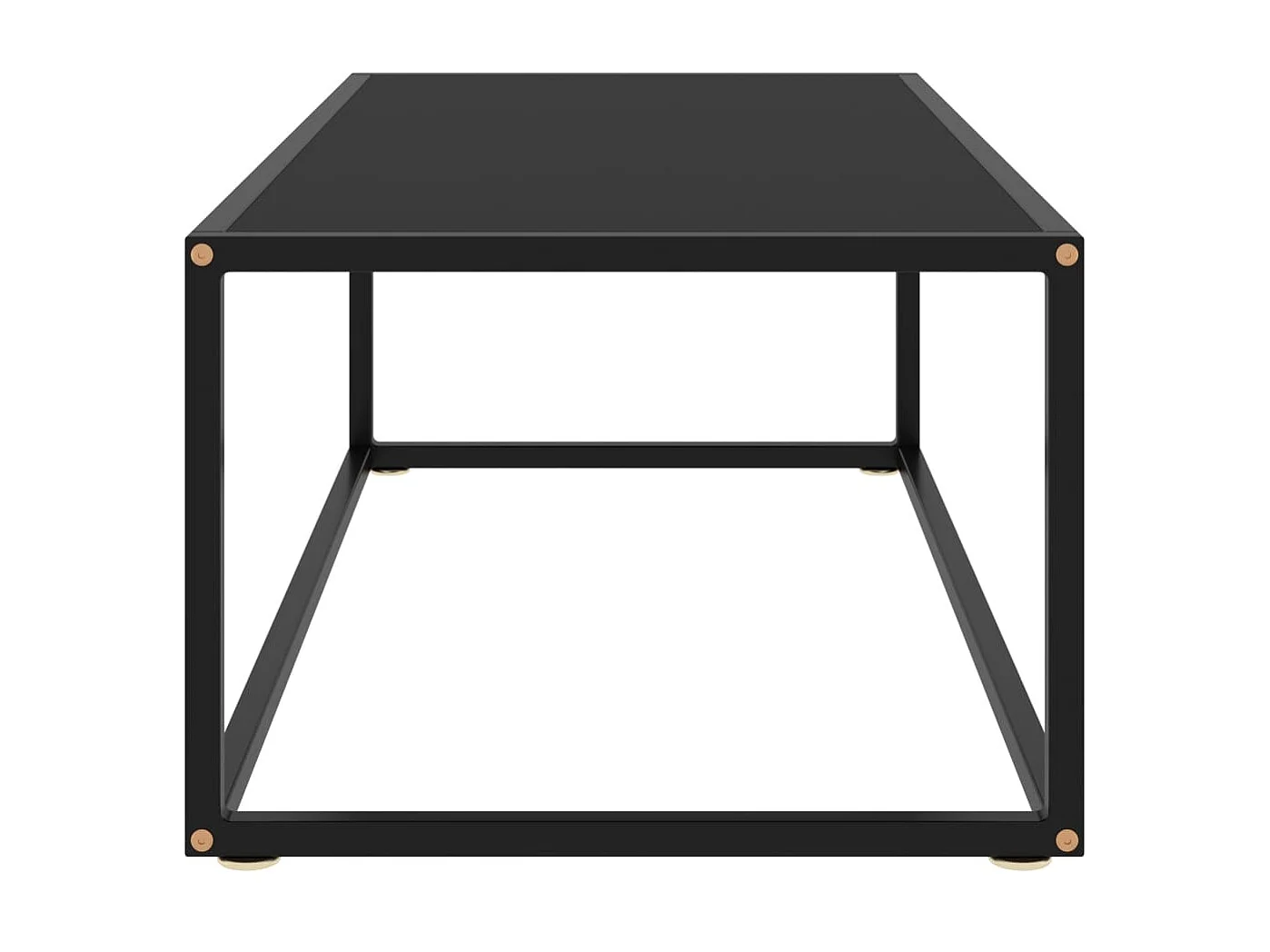 Tavolino Gold Nero con vetro nero 100x50x35 cm