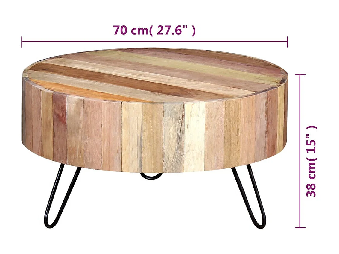 Mesa de centro Madeira recuperada maciça