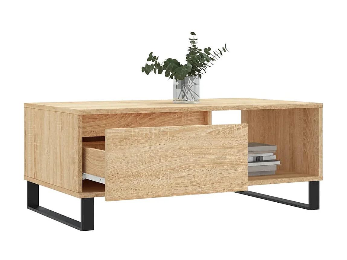 Mesa de centro Gold Roble Sonoma 90x50x36,5 cm Madera contrachapada