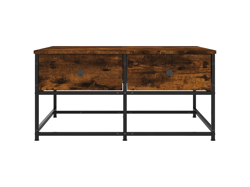 Table basse chêne fumé 80x80x40 cm bois d'ingénierie