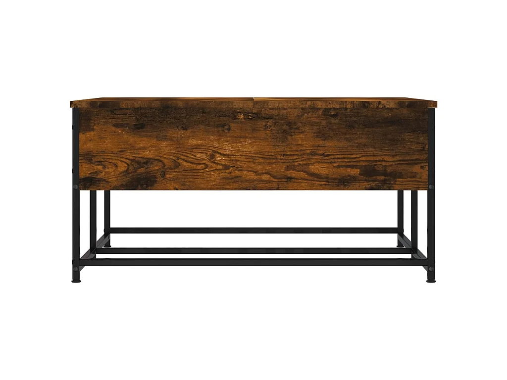 Table basse chêne fumé 80x80x40 cm bois d'ingénierie