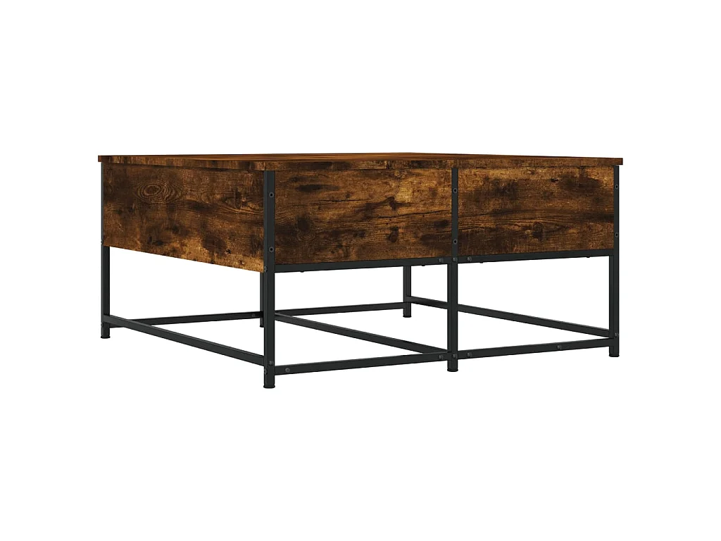 Table basse chêne fumé 80x80x40 cm bois d'ingénierie