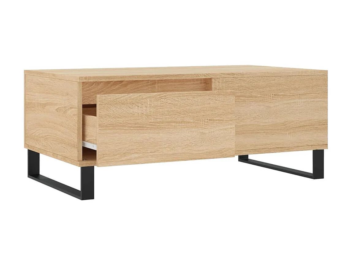 Gold Couchtisch Sonoma-Eiche 90x50x36,5 cm Holzwerkstoff