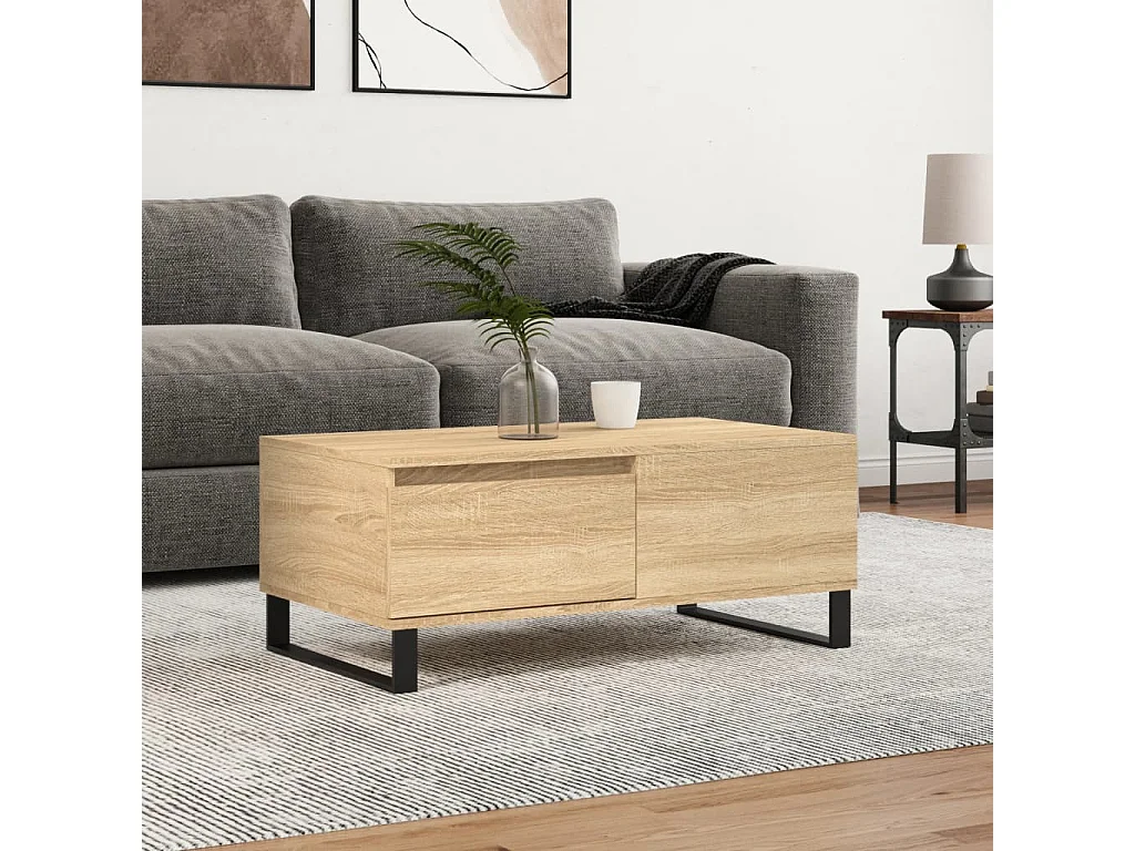 Tavolino Gold Rovere Sonoma 90x50x36,5 cm MDF