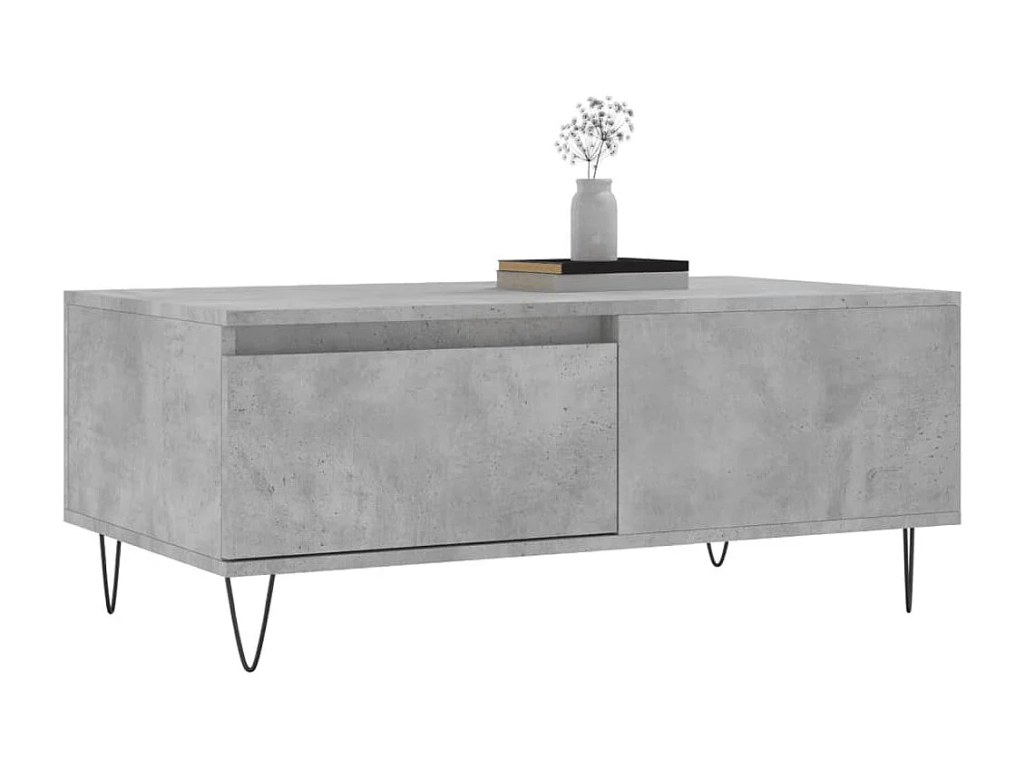 Table basse Gris béton 90x50x36,5 cm Bois d'ingénierie